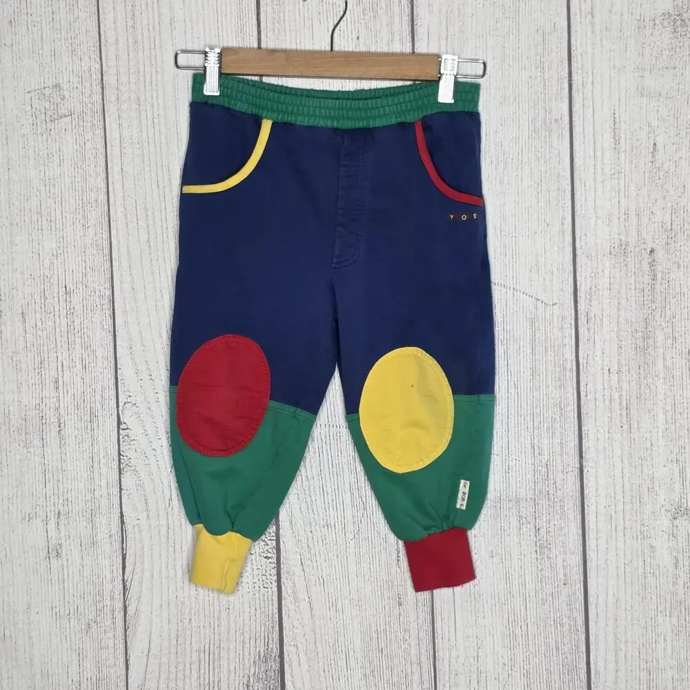 Vintage 90s Gymboree Color Block Jogger Pants Medium Primary Play Condition - M